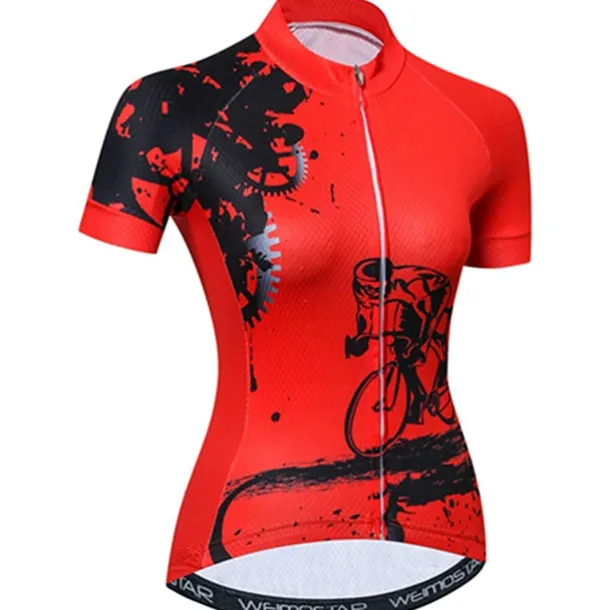 Women's Cycling Jersey Geometric Patterned Novelty Short Sleeve Bike Jersey Top with 3 Rear Pockets Mountain Bike MTB Road Bike Cycling UV Resistant Quick Dry Back Pocket Sweat-Wicking Sports Light