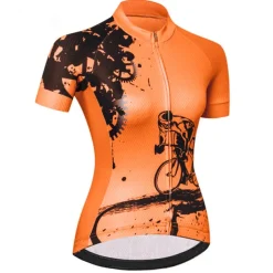 Women's Cycling Jersey Geometric Patterned Novelty Short Sleeve Bike Jersey Top with 3 Rear Pockets Mountain Bike MTB Road Bike Cycling UV Resistant Quick Dry Back Pocket Sweat-Wicking Sports Light