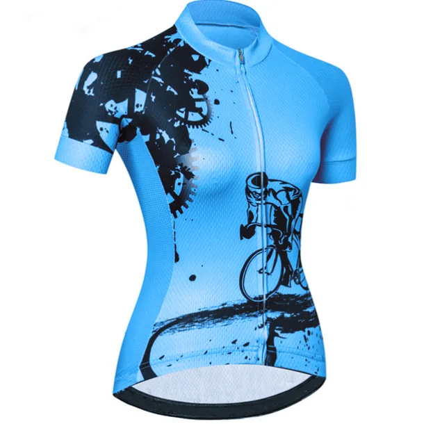Women's Cycling Jersey Geometric Patterned Novelty Short Sleeve Bike Jersey Top with 3 Rear Pockets Mountain Bike MTB Road Bike Cycling UV Resistant Quick Dry Back Pocket Sweat-Wicking Sports Light
