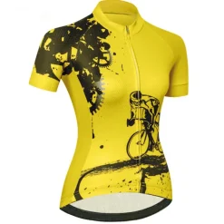 Women's Cycling Jersey Geometric Patterned Novelty Short Sleeve Bike Jersey Top with 3 Rear Pockets Mountain Bike MTB Road Bike Cycling UV Resistant Quick Dry Back Pocket Sweat-Wicking Sports Light