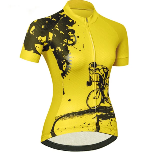 Women's Cycling Jersey Geometric Patterned Novelty Short Sleeve Bike Jersey Top with 3 Rear Pockets Mountain Bike MTB Road Bike Cycling UV Resistant Quick Dry Back Pocket Sweat-Wicking Sports Light
