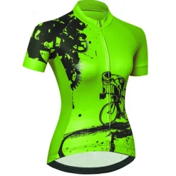 Women's Cycling Jersey Geometric Patterned Novelty Short Sleeve Bike Jersey Top with 3 Rear Pockets Mountain Bike MTB Road Bike Cycling UV Resistant Quick Dry Back Pocket Sweat-Wicking Sports Light