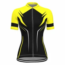 Women's Cycling Jersey Geometric Short Sleeve Bike Jersey Top with 3 Rear Pockets Mountain Bike MTB Road Bike Cycling Quick Dry Reflective Strips Back Pocket Moisture Wicking Sports Yellow Red Blue