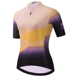 Women's Cycling Jersey Geometric Short Sleeve Bike Jersey Top with 3 Rear Pockets Mountain Bike MTB Road Bike Cycling Quick Dry Reflective Strips Back Pocket Moisture Wicking Sports Yellow Pink Red
