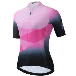 Women's Cycling Jersey Geometric Short Sleeve Bike Jersey Top with 3 Rear Pockets Mountain Bike MTB Road Bike Cycling Quick Dry Reflective Strips Back Pocket Moisture Wicking Sports Yellow Pink Red