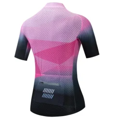 Women's Cycling Jersey Geometric Short Sleeve Bike Jersey Top with 3 Rear Pockets Mountain Bike MTB Road Bike Cycling Quick Dry Reflective Strips Back Pocket Moisture Wicking Sports Yellow Pink Red
