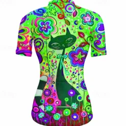 Women's Cycling Jersey Graphic Short Sleeve Bike Jersey Top with 3 Rear Pockets Mountain Bike MTB Road Bike Cycling Quick Dry Reflective Strips Back Pocket Moisture Wicking Sports Yellow Blue Orange