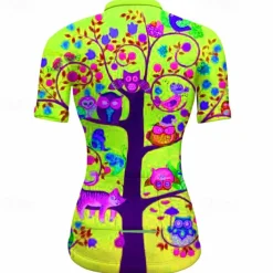 Women's Cycling Jersey Graphic Plants Short Sleeve Bike Jersey Top with 3 Rear Pockets Mountain Bike MTB Road Bike Cycling Quick Dry Reflective Strips Back Pocket Moisture Wicking Sports Red Blue
