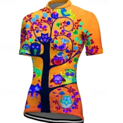 Women's Cycling Jersey Graphic Plants Short Sleeve Bike Jersey Top with 3 Rear Pockets Mountain Bike MTB Road Bike Cycling Quick Dry Reflective Strips Back Pocket Moisture Wicking Sports Red Blue