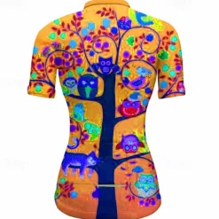 Women's Cycling Jersey Graphic Plants Short Sleeve Bike Jersey Top with 3 Rear Pockets Mountain Bike MTB Road Bike Cycling Quick Dry Reflective Strips Back Pocket Moisture Wicking Sports Red Blue