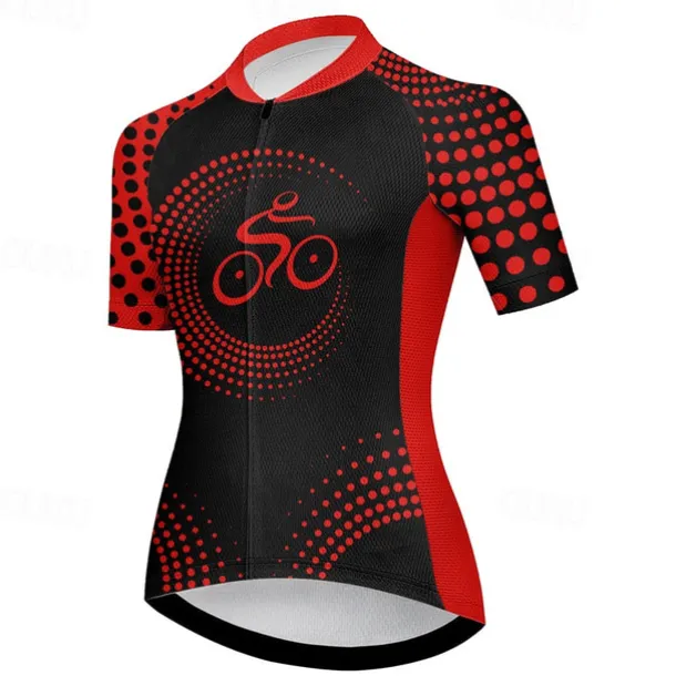 Women's Cycling Jersey Graphic Geometic Funny Short Sleeve Bike Jersey Top with 3 Rear Pockets Mountain Bike MTB Road Bike Cycling Quick Dry Reflective Strips Back Pocket Moisture Wicking Sports
