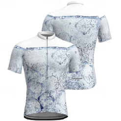 Women's Cycling Jersey Graphic Short Sleeve Bike Tee Tshirt Jersey Top with 3 Rear Pockets Mountain Bike MTB Quick Dry Breathable Sports Blue Clothing Apparel