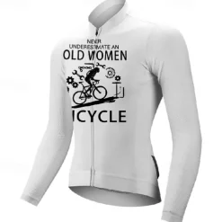 Women's Cycling Jersey Graphic Letter & Number Long Sleeve Bike Tee Tshirt Jersey with 3 Rear Pockets Mountain Bike MTB Quick Dry Anatomic Design Wicking Breathable Sports Wine Red Black White