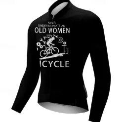 Women's Cycling Jersey Graphic Letter & Number Long Sleeve Bike Tee Tshirt Jersey with 3 Rear Pockets Mountain Bike MTB Quick Dry Anatomic Design Wicking Breathable Sports Wine Red Black White