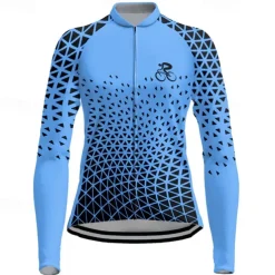 Women's Cycling Jersey Graphic Long Sleeve Bike Top with 3 Rear Pockets Mountain Bike MTB Road Bike Cycling Fleece Lining Reflective Strips Back Pocket Moisture Wicking Sports Violet Yellow Pink