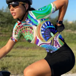 Women's Cycling Jersey Graphic Short Sleeve Bike Jersey Top with 3 Rear Pockets Mountain Bike MTB Road Bike Cycling Quick Dry Reflective Strips Back Pocket Moisture Wicking Sports Yellow Red Blue