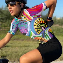 Women's Cycling Jersey Graphic Short Sleeve Bike Jersey Top with 3 Rear Pockets Mountain Bike MTB Road Bike Cycling Quick Dry Reflective Strips Back Pocket Moisture Wicking Sports Yellow Red Blue