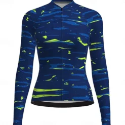 Women's Cycling Jersey Gradient Floral Botanical Long Sleeve Bike Jersey Top with 3 Rear Pockets Mountain Bike MTB Road Bike Cycling Quick Dry Reflective Strips Back Pocket Moisture Wicking Sports