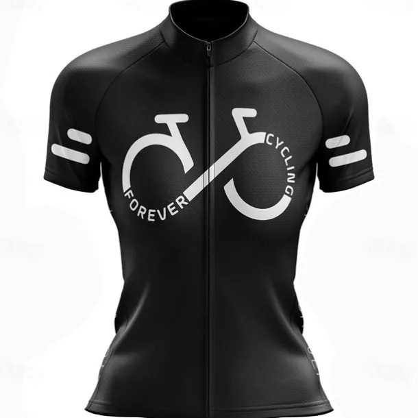 Women's Cycling Jersey Graphic Funny Short Sleeve Bike Jersey Top with 3 Rear Pockets Mountain Bike MTB Road Bike Cycling Quick Dry Reflective Strips Back Pocket Moisture Wicking Sports Black White