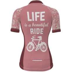 Women's Cycling Jersey Graphic Funny Short Sleeve Bike Jersey Top with 3 Rear Pockets Mountain Bike MTB Road Bike Cycling Quick Dry Reflective Strips Back Pocket Moisture Wicking Sports White+Pink