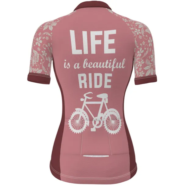 Women's Cycling Jersey Graphic Funny Short Sleeve Bike Jersey Top with 3 Rear Pockets Mountain Bike MTB Road Bike Cycling Quick Dry Reflective Strips Back Pocket Moisture Wicking Sports White+Pink
