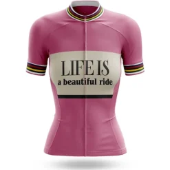 Women's Cycling Jersey Graphic Funny Short Sleeve Bike Jersey Top with 3 Rear Pockets Mountain Bike MTB Road Bike Cycling Quick Dry Reflective Strips Back Pocket Moisture Wicking Sports White+Pink