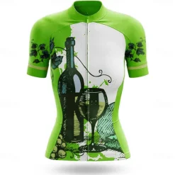 Women's Cycling Jersey Graphic Short Sleeve Bike Jersey Top with 3 Rear Pockets Mountain Bike MTB Road Bike Cycling Quick Dry Reflective Strips Back Pocket Moisture Wicking Sports Blue Sky Blue Green