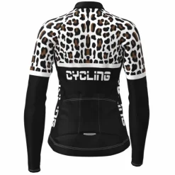 Women's Cycling Jersey Leopard Funny Long Sleeve Bike Jersey Top with 3 Rear Pockets Mountain Bike MTB Road Bike Cycling Quick Dry Reflective Strips Back Pocket Moisture Wicking Sports Black Yellow