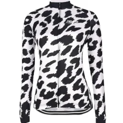 Women's Cycling Jersey Leopard Patterned Funny Long Sleeve Bike Jersey Top with 3 Rear Pockets Mountain Bike MTB Road Bike Cycling Thermal Warm Quick Dry Anatomic Design Reflective Strips Sports