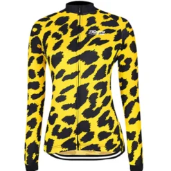 Women's Cycling Jersey Leopard Patterned Funny Long Sleeve Bike Jersey Top with 3 Rear Pockets Mountain Bike MTB Road Bike Cycling Thermal Warm Quick Dry Anatomic Design Reflective Strips Sports
