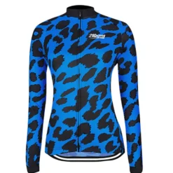 Women's Cycling Jersey Leopard Patterned Funny Long Sleeve Bike Jersey Top with 3 Rear Pockets Mountain Bike MTB Road Bike Cycling Thermal Warm Quick Dry Anatomic Design Reflective Strips Sports