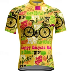 Women's Cycling Jersey Letter & Number Short Sleeve Bike Tee Tshirt Jersey Top with 3 Rear Pockets Mountain Bike MTB Quick Dry Breathable Sports White Yellow Green Clothing Apparel