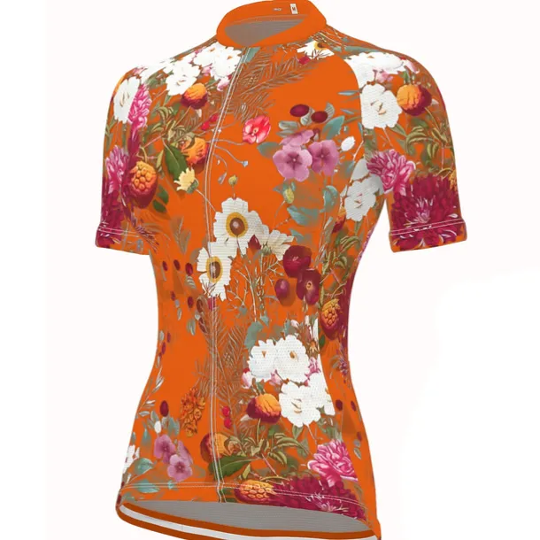 Women's Cycling Jersey Patterned Floral Botanical Flower Short Sleeve Bike Jersey with 3 Rear Pockets Mountain Bike MTB Road Bike Cycling Fast Dry Quick Dry Soft Reflective Strips Sports Black Yellow