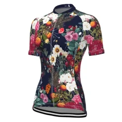 Women's Cycling Jersey Patterned Floral Botanical Flower Short Sleeve Bike Jersey with 3 Rear Pockets Mountain Bike MTB Road Bike Cycling Fast Dry Quick Dry Soft Reflective Strips Sports Black Yellow