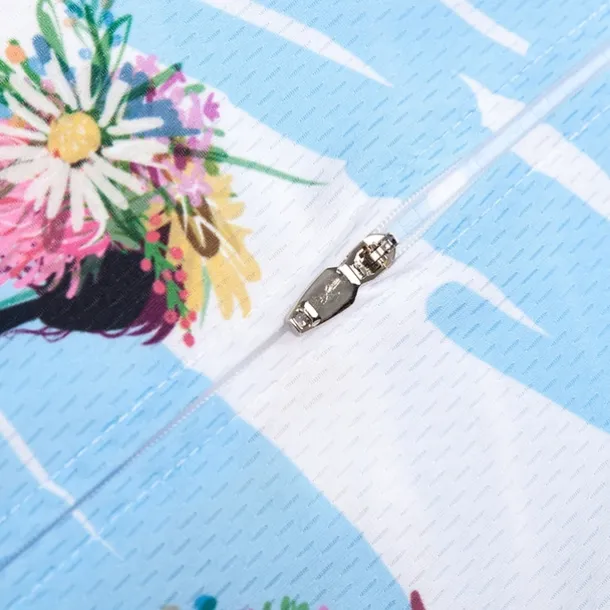 Women's Cycling Jersey Patterned Floral Botanical Flower Long Sleeve Bike Jersey Top with 3 Rear Pockets Mountain Bike MTB Road Bike Cycling Quick Dry Front Zipper Soft Back Pocket Sports White Pink