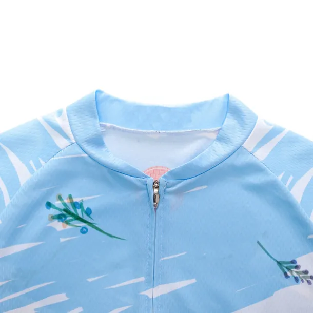 Women's Cycling Jersey Patterned Floral Botanical Flower Long Sleeve Bike Jersey Top with 3 Rear Pockets Mountain Bike MTB Road Bike Cycling Quick Dry Front Zipper Soft Back Pocket Sports White Pink