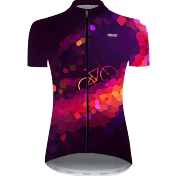 Women's Cycling Jersey Polka Dot Gradient Patterned Short Sleeve Bike Jersey Top with 3 Rear Pockets Mountain Bike MTB Road Bike Cycling Cycling Quick Dry Ultraviolet Resistant Reflective Strips