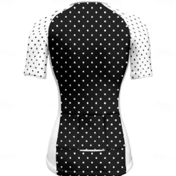 Women's Cycling Jersey Polka Dot Short Sleeve Bike Tee Tshirt Jersey with 3 Rear Pockets Mountain Bike MTB Quick Dry Anatomic Design Wicking Breathable Sports White Yellow Pink Clothing Apparel