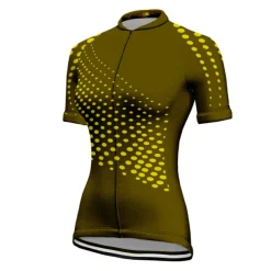 Women's Cycling Jersey Polka Dot Patterned Short Sleeve Bike Jersey Top with 3 Rear Pockets Mountain Bike MTB Road Bike Cycling Quick Dry Soft Reflective Strips Back Pocket Sports Black Yellow Red