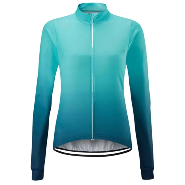 Women's Cycling Jersey Solid Color Gradient Patterned Long Sleeve Bike Jersey Top with 3 Rear Pockets Mountain Bike MTB Road Bike Cycling UV Resistant Quick Dry Back Pocket Sweat-Wicking Sports