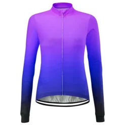 Women's Cycling Jersey Solid Color Gradient Patterned Long Sleeve Bike Jersey Top with 3 Rear Pockets Mountain Bike MTB Road Bike Cycling UV Resistant Quick Dry Back Pocket Sweat-Wicking Sports