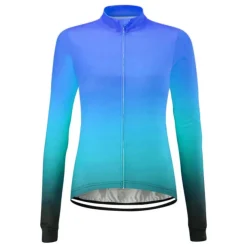 Women's Cycling Jersey Solid Color Gradient Patterned Long Sleeve Bike Jersey Top with 3 Rear Pockets Mountain Bike MTB Road Bike Cycling UV Resistant Quick Dry Back Pocket Sweat-Wicking Sports