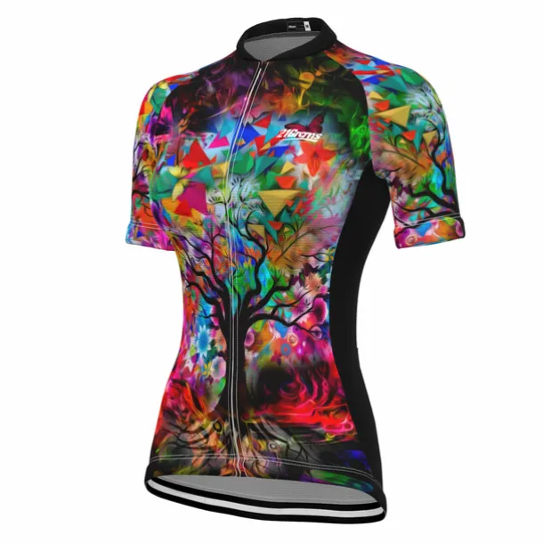 Women's Cycling Jersey Tree Short Sleeve Bike Jersey Top with 3 Rear Pockets Mountain Bike MTB Road Bike Cycling Quick Dry Reflective Strips Back Pocket Moisture Wicking Sports Yellow Red Blue