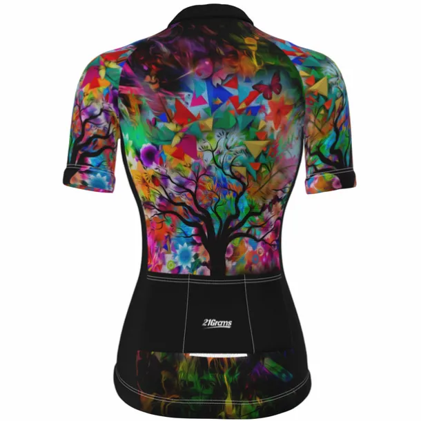 Women's Cycling Jersey Tree Short Sleeve Bike Jersey Top with 3 Rear Pockets Mountain Bike MTB Road Bike Cycling Quick Dry Reflective Strips Back Pocket Moisture Wicking Sports Yellow Red Blue