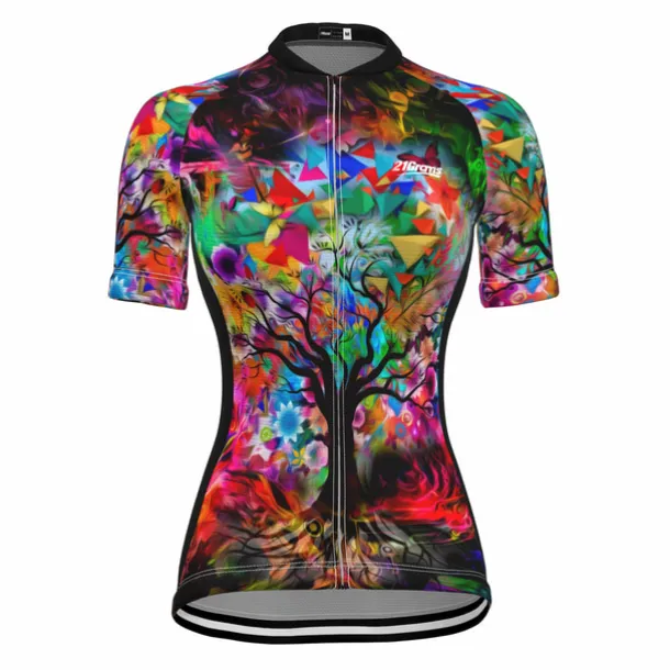 Women's Cycling Jersey Tree Short Sleeve Bike Jersey Top with 3 Rear Pockets Mountain Bike MTB Road Bike Cycling Quick Dry Reflective Strips Back Pocket Moisture Wicking Sports Yellow Red Blue