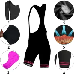 Women's Cycling Road Shorts Cycling Bib Shorts Bike Padded Shorts / Chamois Bottoms Mountain Bike MTB Road Bike Cycling Sports Stripes 3D Pad Cycling Breathable Quick Dry Black White Spandex Clothing