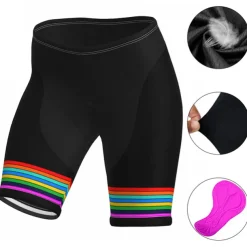 Women's Cycling Road Shorts Bike Shorts Cycling Padded Shorts Bike Padded Shorts / Chamois Mountain Bike MTB Road Bike Cycling Sports Stripes 3D Pad Cycling Breathable Quick Dry Black Yellow Spandex