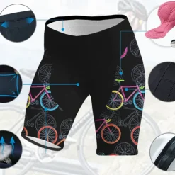 Women's Cycling Shorts Bike Padded Shorts / Chamois Bottoms Mountain Bike MTB Road Bike Cycling Sports Graphic 3D Pad Breathable Quick Dry Moisture Wicking Yellow Pink Spandex Clothing Apparel Bike