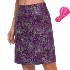 Women's Cycling Skort Skirt Bike Skirt Bottoms Mountain Bike MTB Road Bike Cycling Sports Paisley 3D Pad Cycling Breathable Quick Dry Purple Dark Blue Spandex Clothing Apparel Bike Wear
