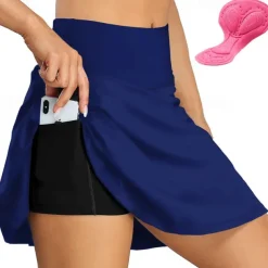 Women's Cycling Skort Skirt Bike Skirt Bottoms Race Fit Mountain Bike MTB Road Bike Cycling Sports Gradient 3D Pad Cycling Breathable Quick Dry Navy Black Spandex Clothing Apparel Bike Wear